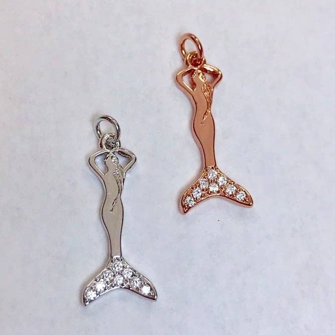 Sterling Silver Dainty Little Mermaid Kids Charm, Mermaid Je for wholesale by The Bead Bazaar