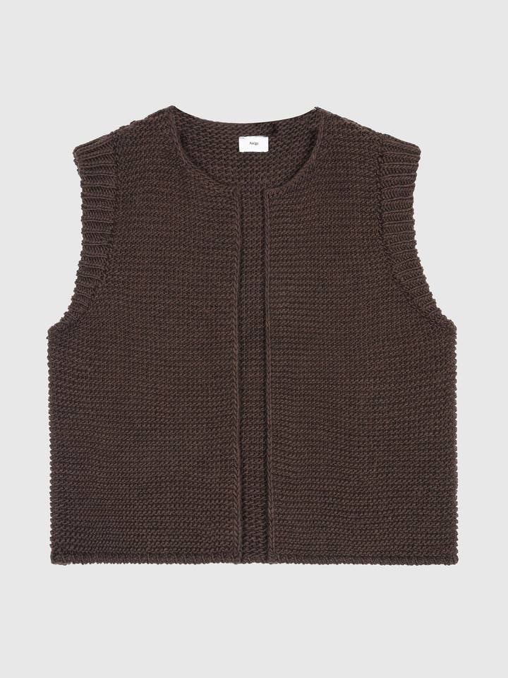 CARDIGAN SENZA MANICHE LEGRINGOU kaki per la vendita all'ingrosso da parte di An'ge