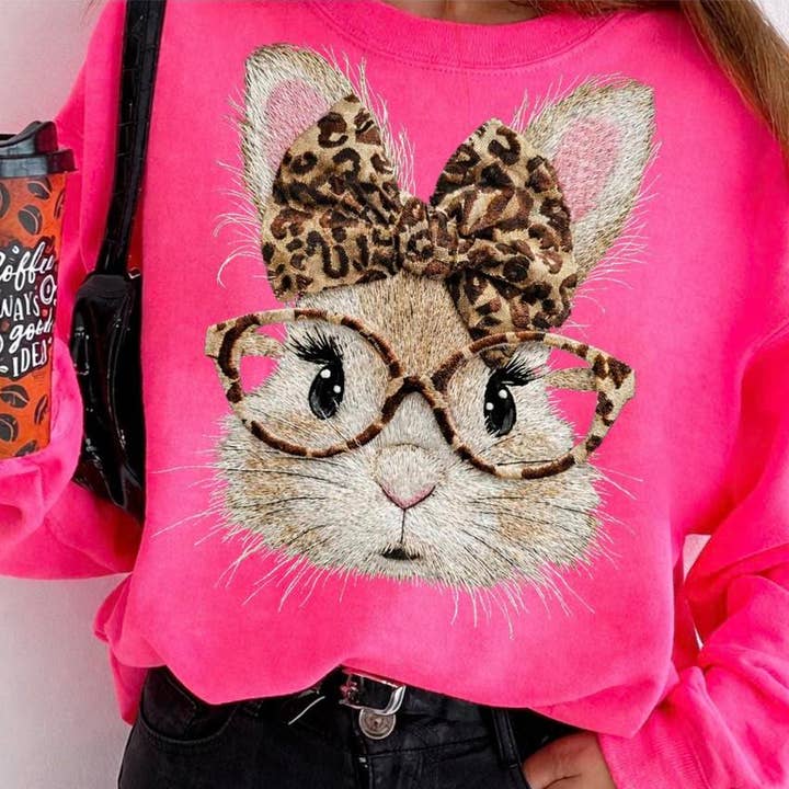 Faux Embroidery Bunny Face for wholesale by VEM Creations Wholesale