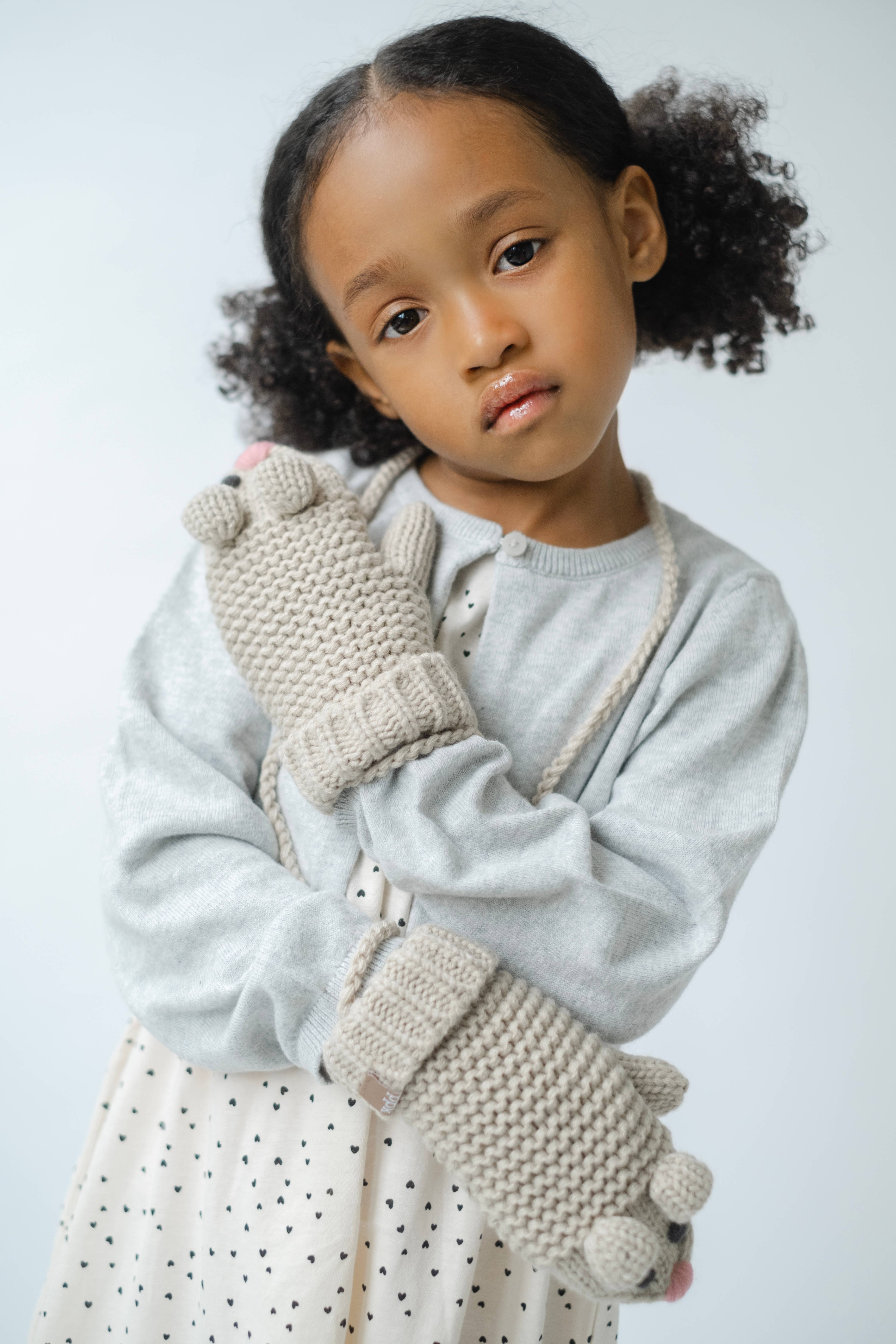 Peppercorn Kids - Wholesale Mittens - Kids - Knitted Mouse Mittens- Toddler / Little Kids - Oat Beige6