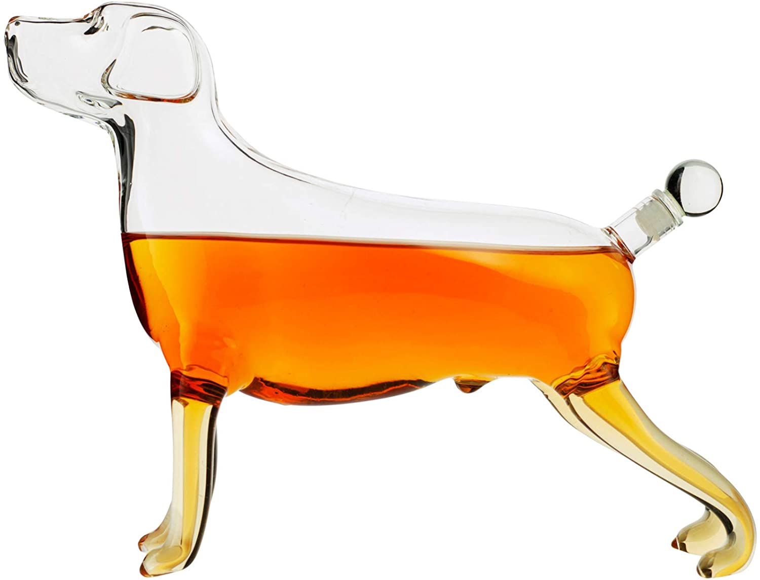 The Wine Savant /  Khen Glassware - Vente Carafe - Carafe à whisky en forme de chien labrador 500 ml2