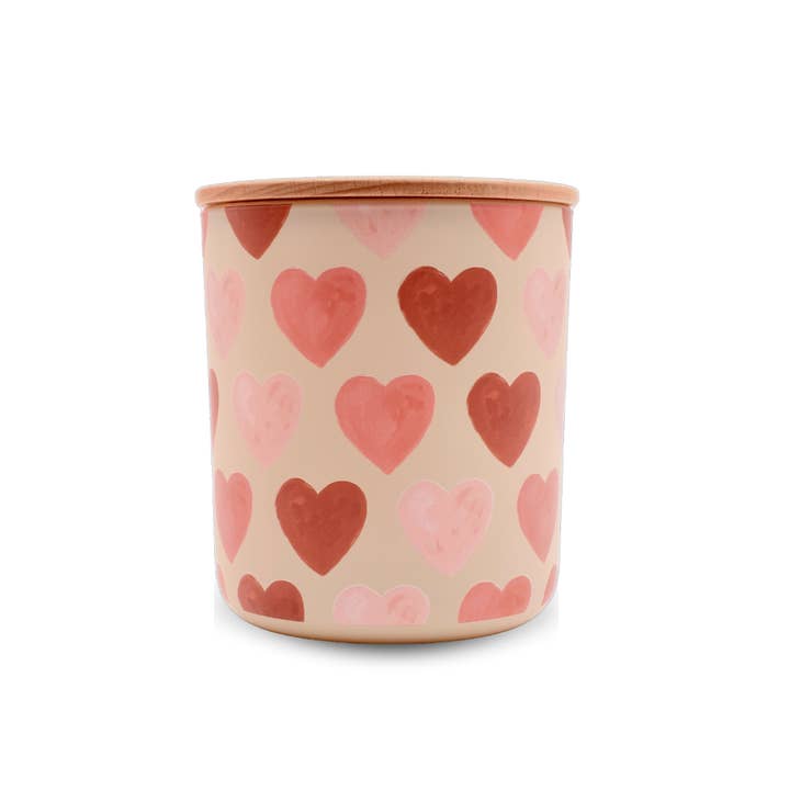 Bougie Valentine Hearts 12,7 oz, vétiver ambré pour la vente par ROAM Homegrown