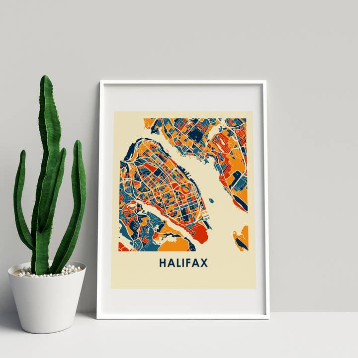 Impression de carte Prusse Halifax 11 po x 14 po - Style chroma pour la vente par ILIKEMAPS