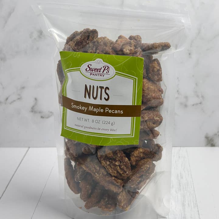 Candied Pecans - Smokey Maple, 8 oz for wholesale by Sweet P’s
