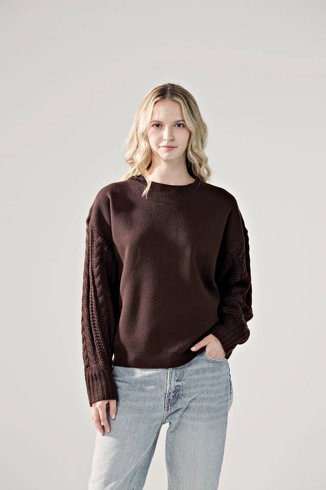 noflik – wholesale Knitted jumper – Women′s – INT1031 Cable Slve Sweater- 6pcs Pack $5.75/unit (72%OFF)17