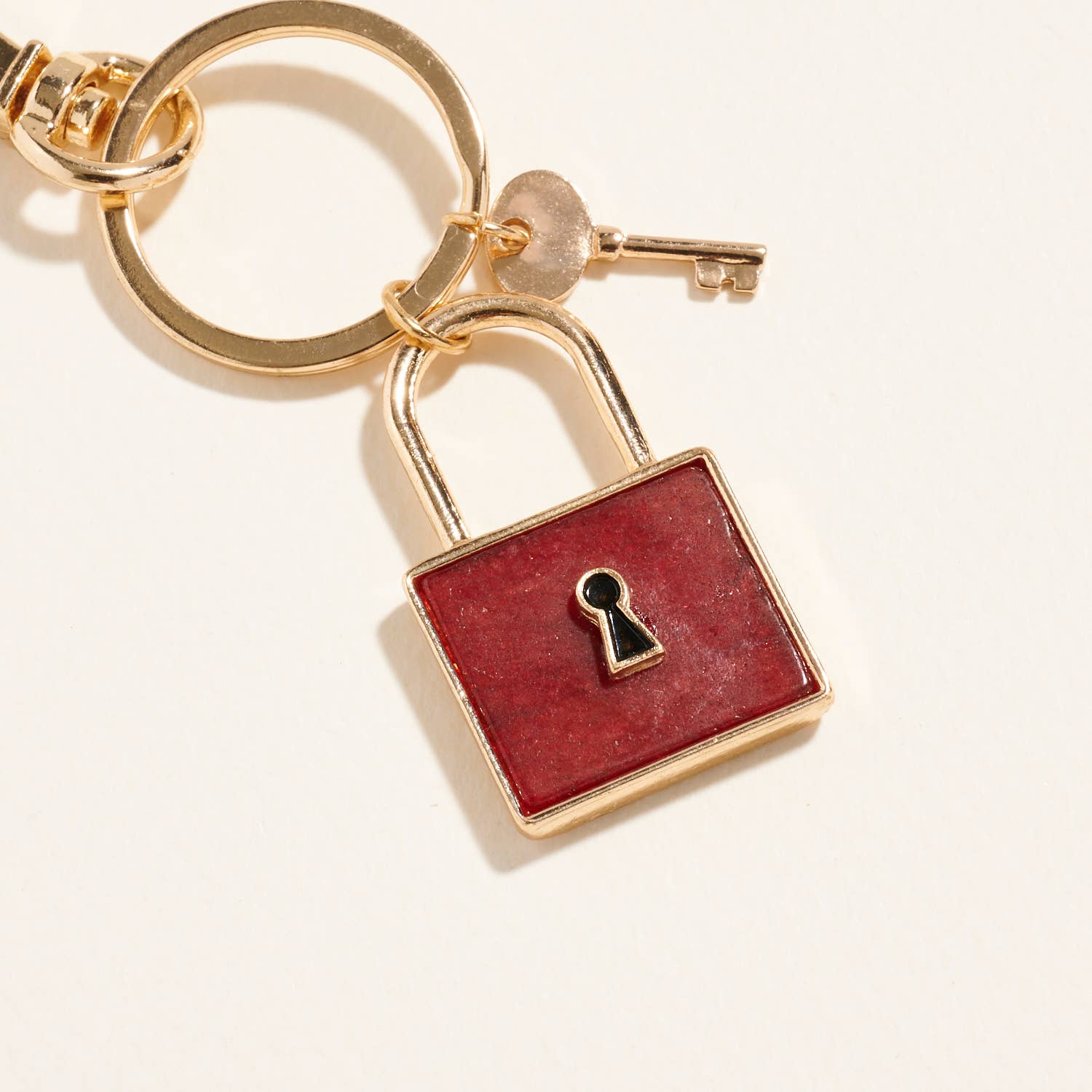 Designature New York - Wholesale Keychain - Unisex - Square Lock Shaped Semi Precious Stone Keychain4