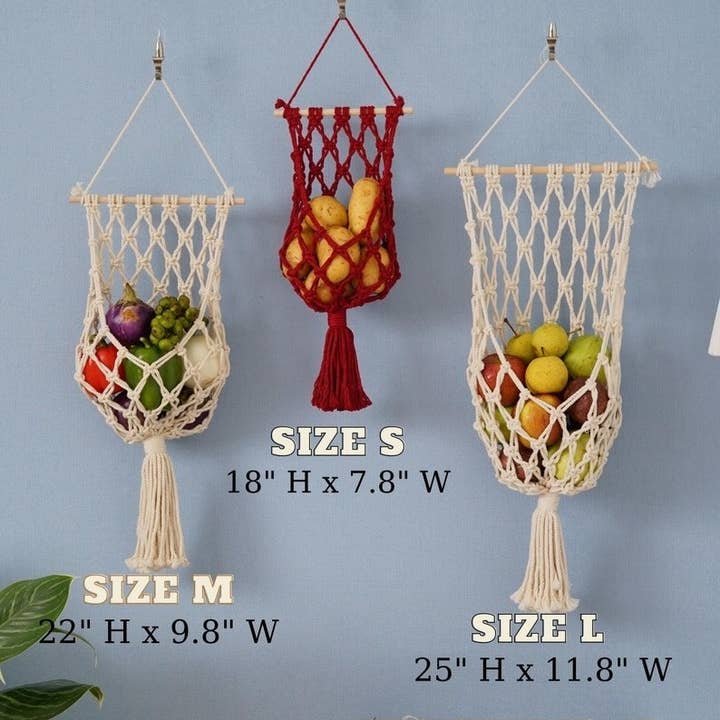 BeanDaikon - Wholesale Kitchen storage/organiser - Macrame Fruit Hanger H07