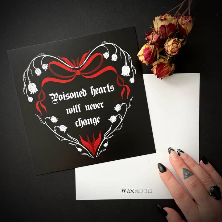 Wax Moon - Wholesale Love Card - Poisoned Hearts Flat Valentine's Card / Print