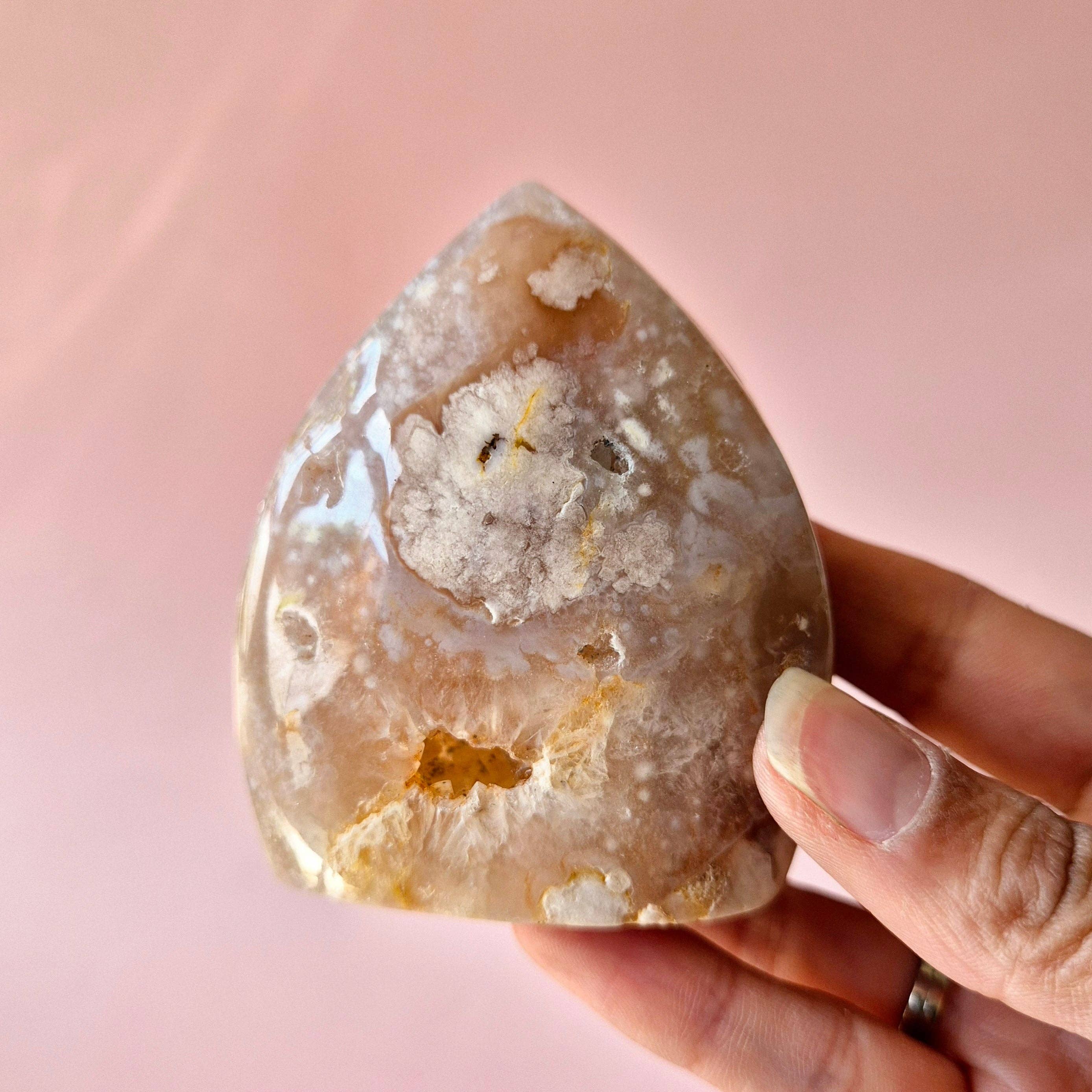 Moonlight Gemstones - Wholesale Spiritual Stone/Crystal - Druzy Pink Amethyst Freeforms & Flames – Magical Soft Energy15