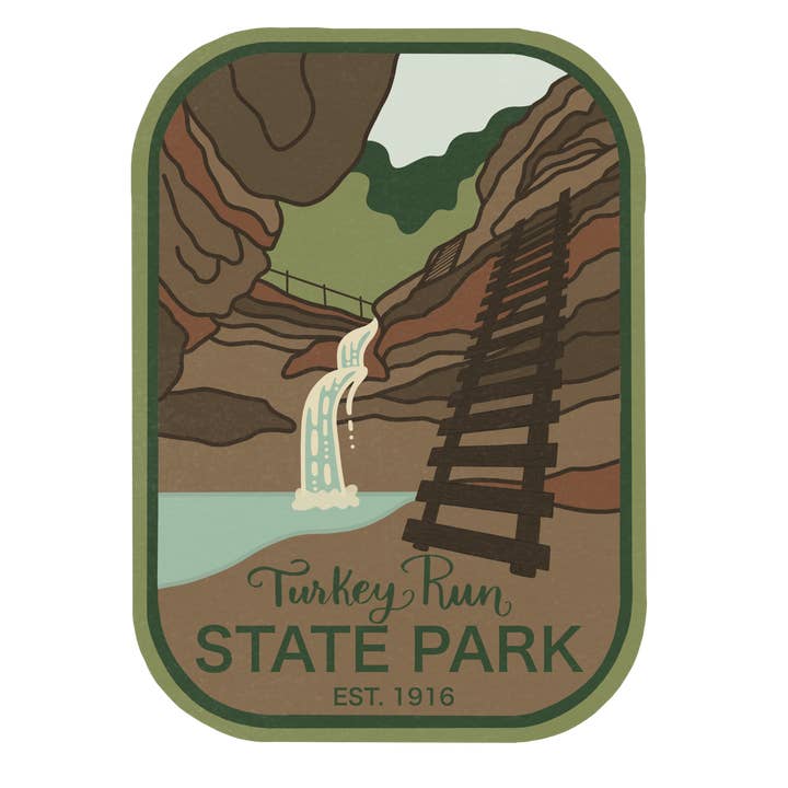 Turkey Run State Park Klistermærke | Vinyl Vandtæt Decal for engroshandel hos Melan Craft Co