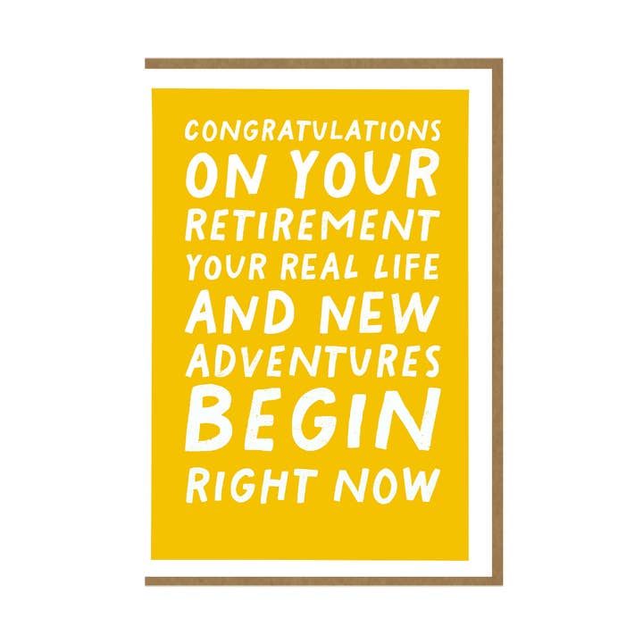 Funny Retirement Card - New Adventure - 4x6" for wholesale by Pickled Prints