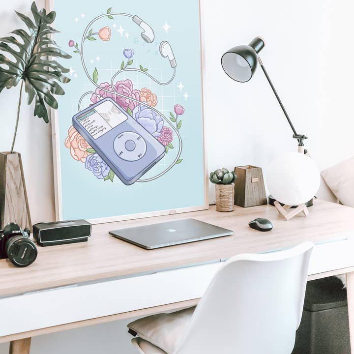 Sarah May Arts - Wholesale Art Print - iPod Classic Print | Retro Nostalgic Floral Art7