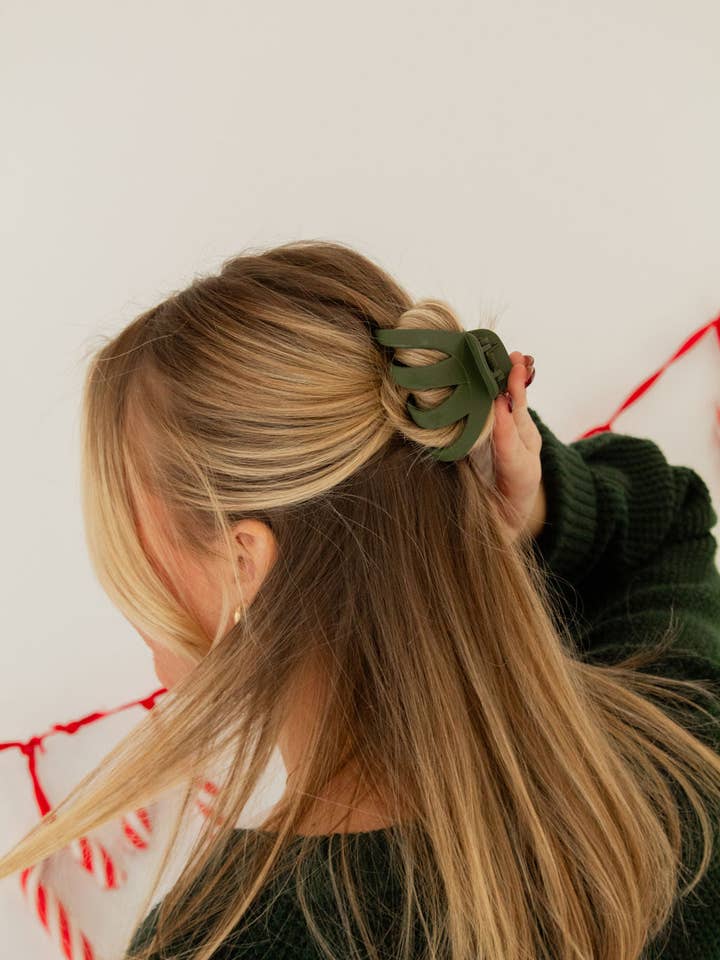 Dark Green Octopus Claw Clip for wholesale by Shop Andi