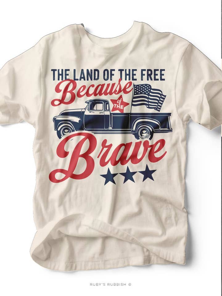 Land of the Free | Americana T-Shirt | Ruby’s Rubbish® for wholesale by Ruby’s Rubbish