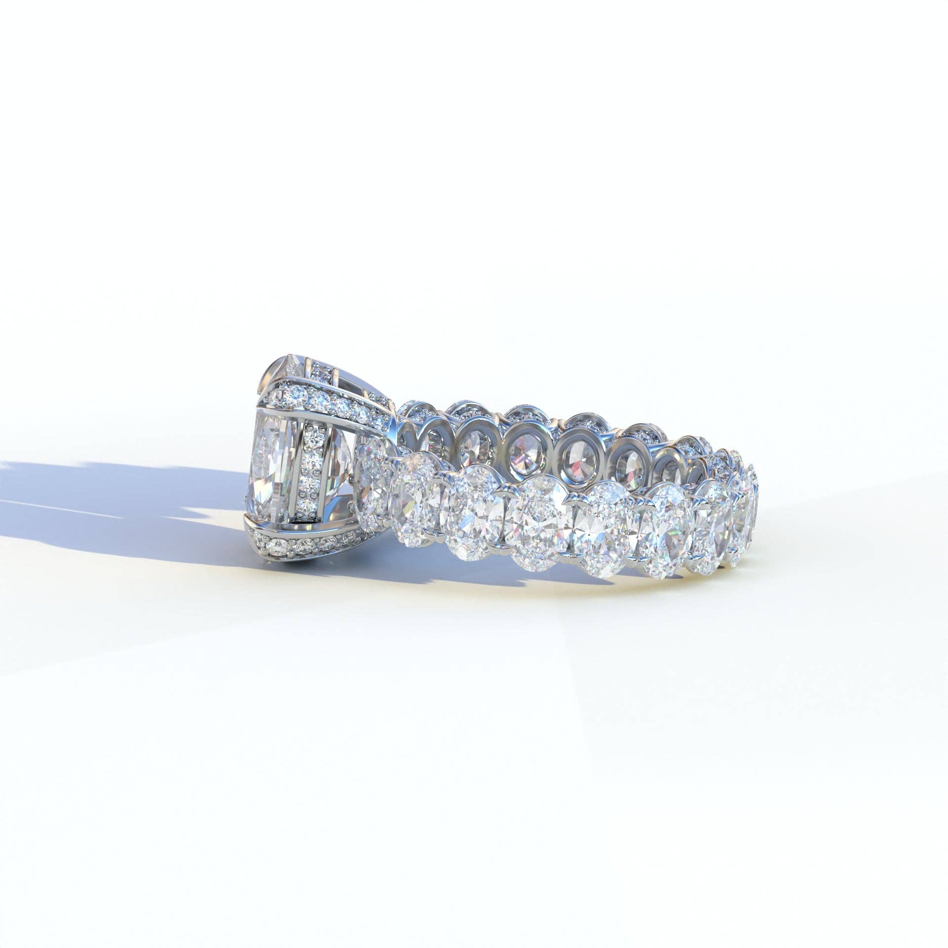 Mohana Jewels - Luxury – Anel de noivado por atacado – Anel de Diamante de Laboratório de 2 Quilates E VVS Corte Oval Eternidade Completa - Enigma2