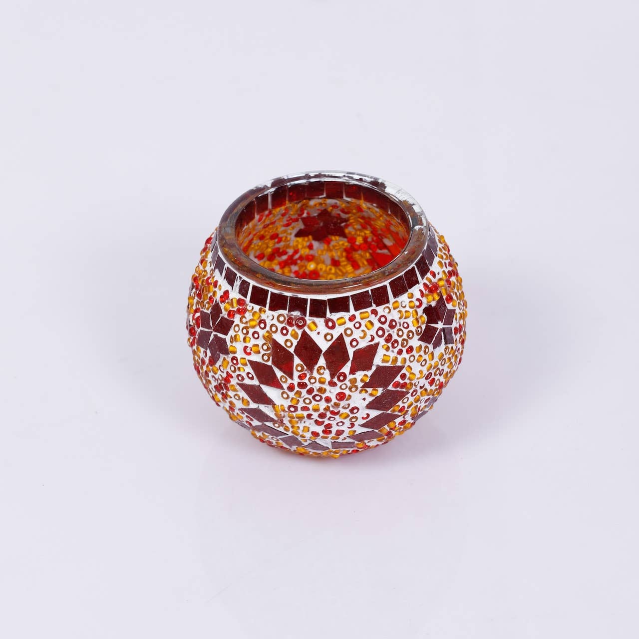 KAFTHAN - Wholesale Candle Holder - Large Mosaic Glass Candle Holders | Christmas Holiday Decor36
