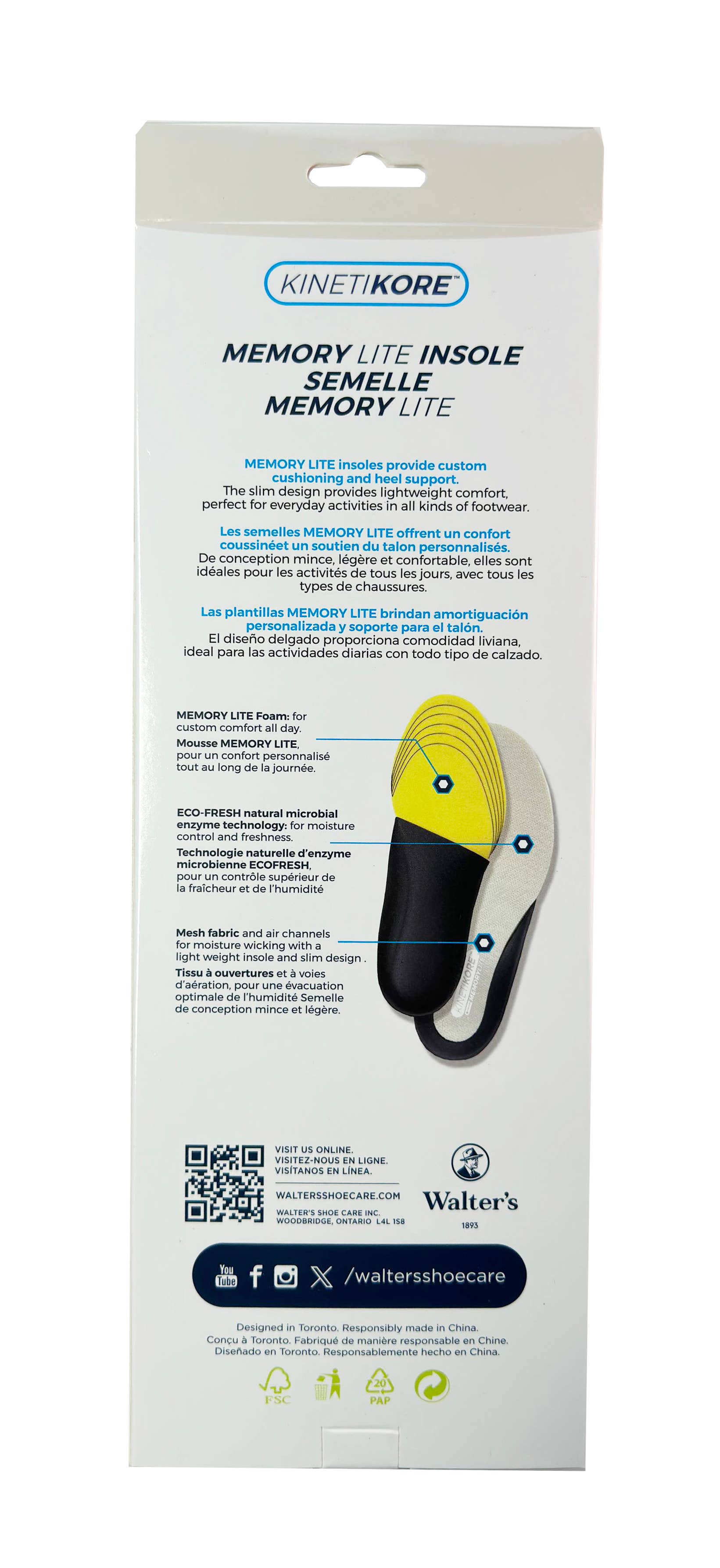 Walter's Shoe Care - Vente Semelles intérieures – unisexe - Semelle Memory Lite2