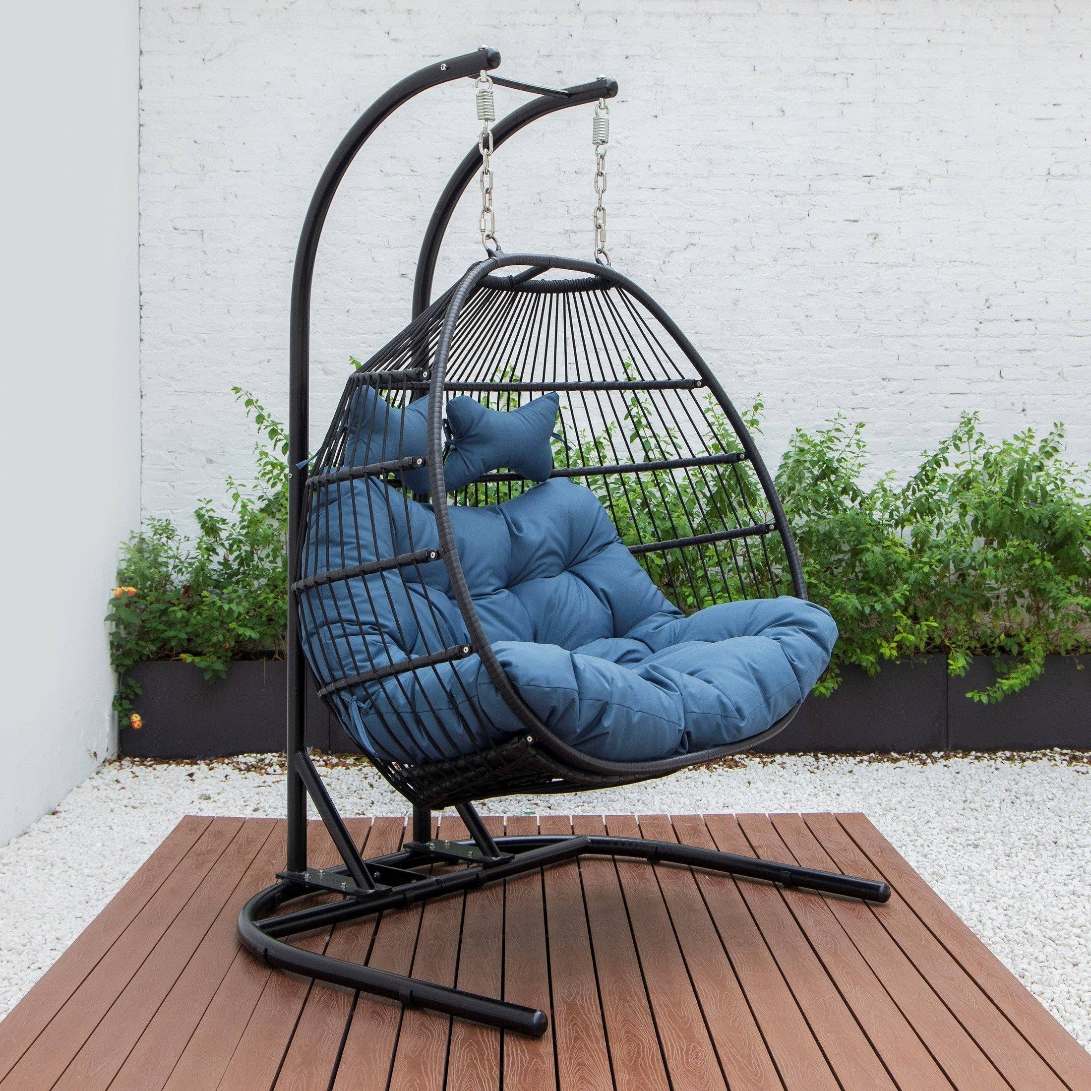 LeisureMod - Wholesale Egg Chair - Wicker 2 Person Double Folding Hanging Egg Swing Chair7