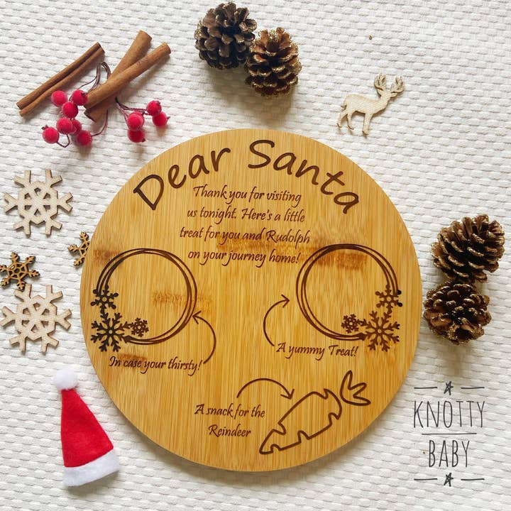 Knotty_baby – Engroshandel Julepynt – Personlig juleaften Santa Plate, Treat Board for1