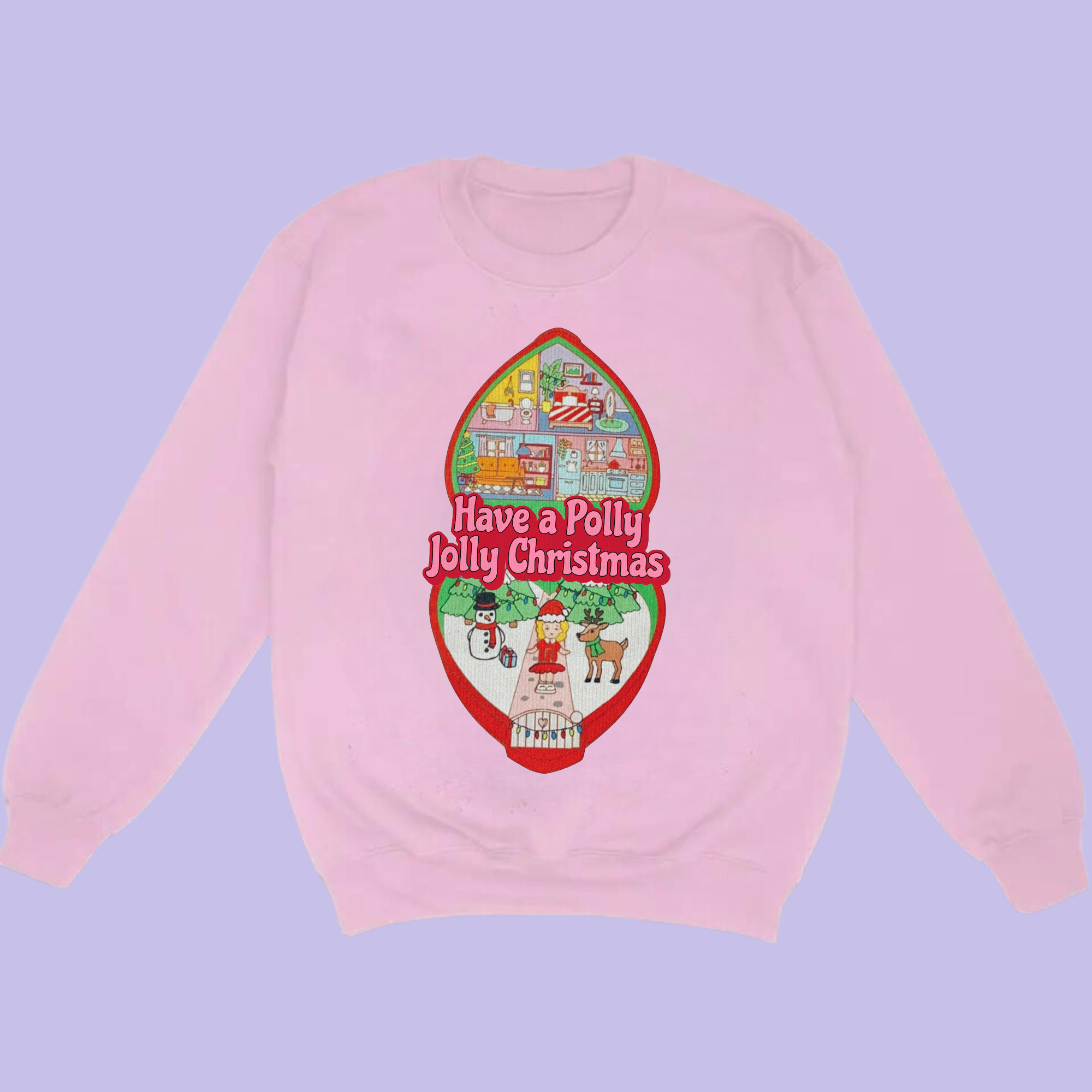 Letters and Lucy - Vendita all'ingrosso Felpa stampata - Donna - Felpa di Natale Holly Polly *Polly Pocket*1