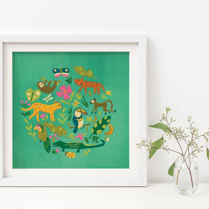 het is een Jungle I 8x8 kunstdruk voor wholesale door Rikrack