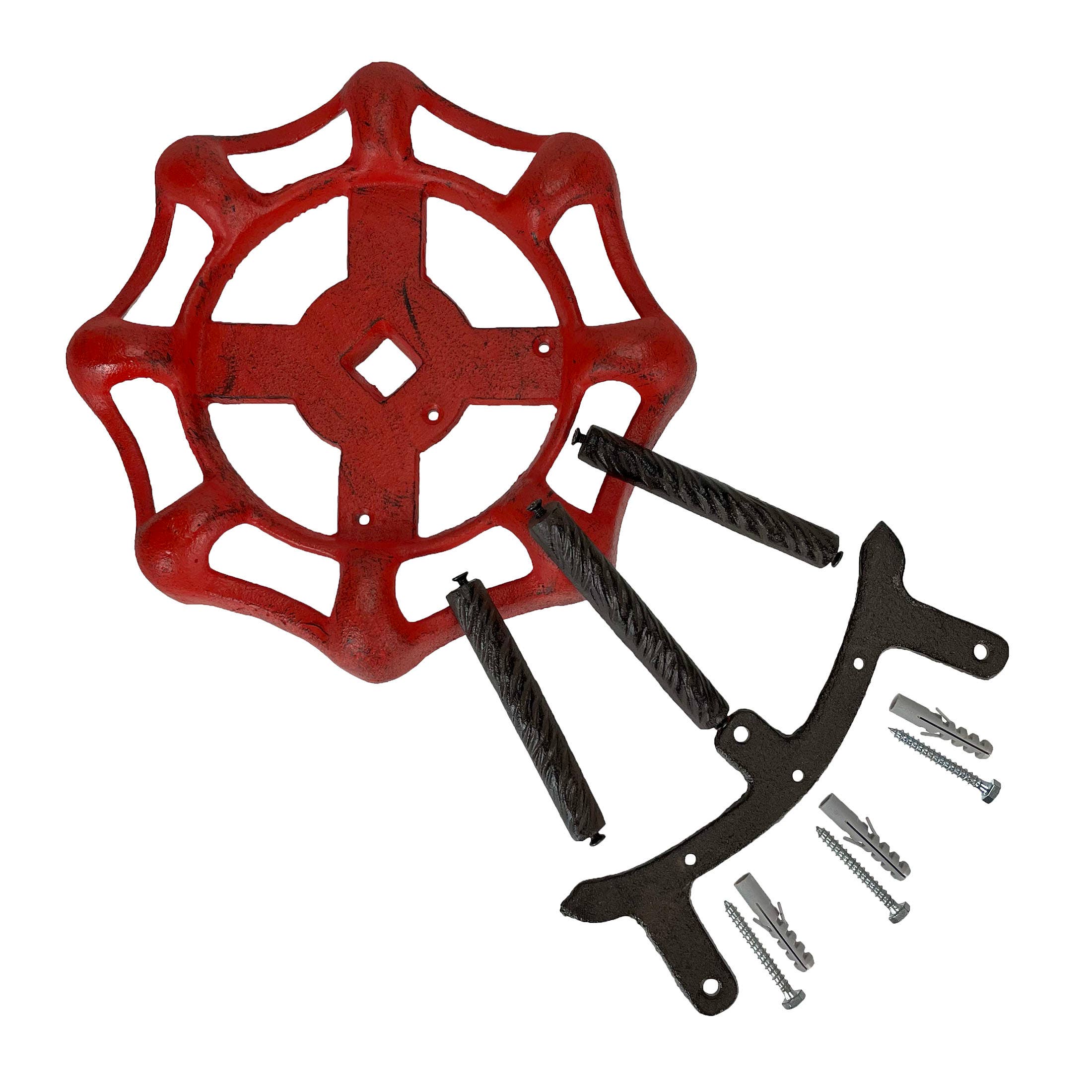 Zeckos – wholesale Trädgårdsverktyg – Röd gjutjärn Vintage kranspigot trädgårdsslanghållare 5