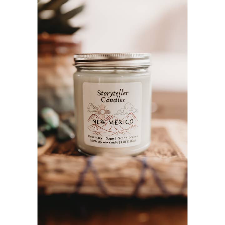Storyteller Candles - Wholesale Jar/Filled Candle - New Mexico, 100% Soy Wax 7oz Candle