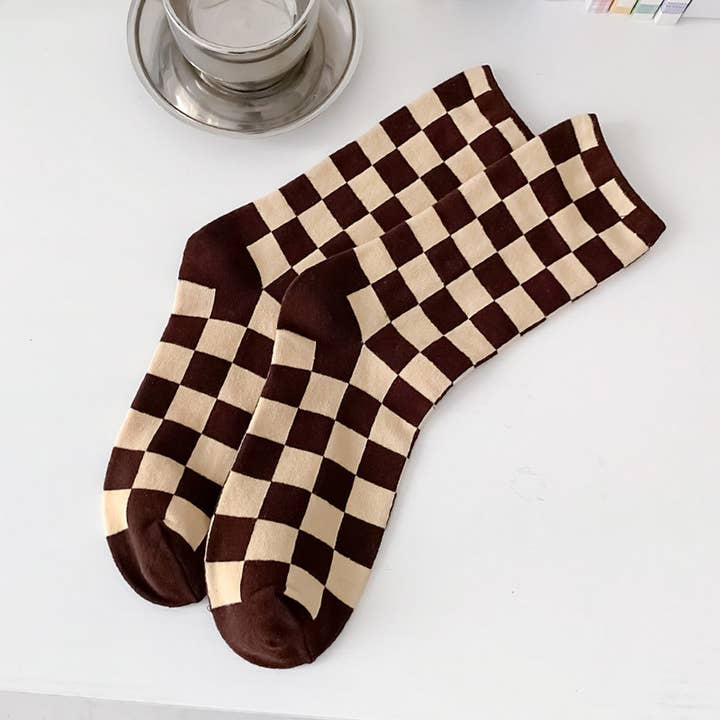 ACCITY - Wholesale Socks - Unisex - NEW ALL-PLAID MID-TUBE SOCKS FOR MEN AND WOMEN_CWMS0405