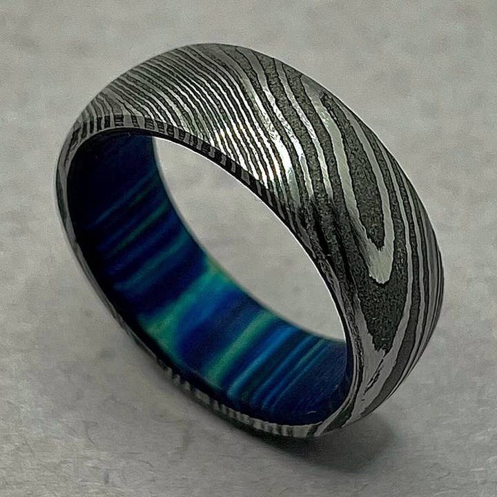 Herren Eheringe für ihn Damast Ring für Männer Versprechensringe für Frauen Damast Ring Herren Verlobungsringe für Jubiläumsgeschenke für Ehemann für den Großhandel von RustyStudioUSA