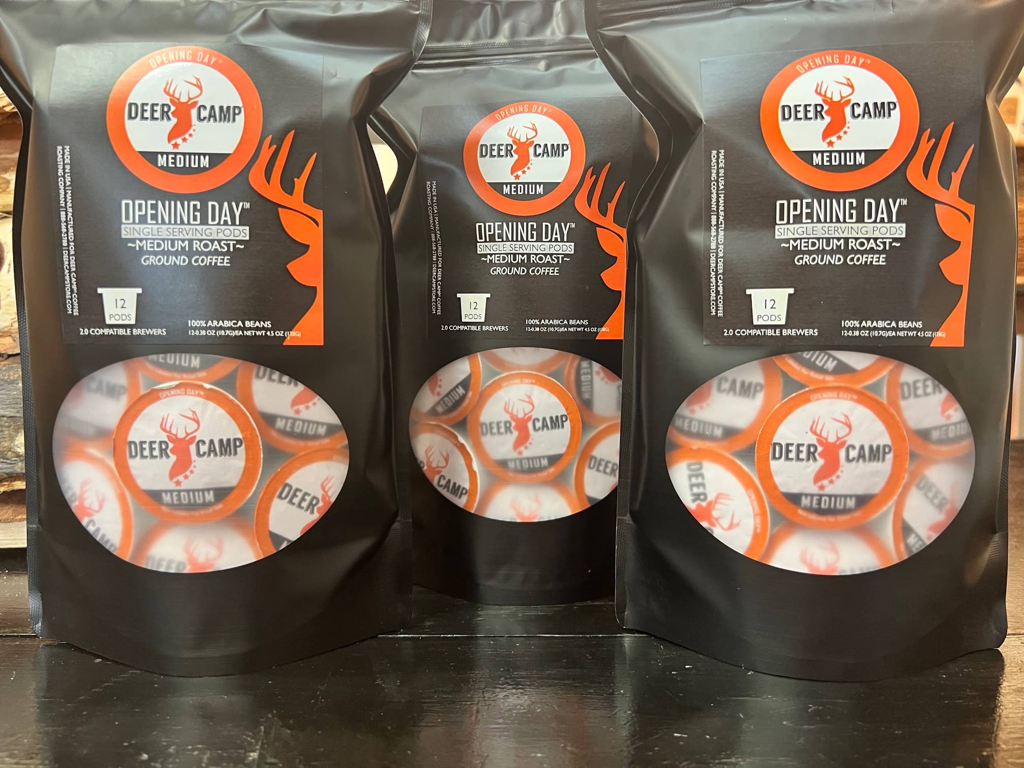 DEER CAMP® Coffee Roasting Company & Outfitters - Wholesale Coffee Pods - DEER CAMP® Coffee Opening Day™ Medium Roasted Coffee Pods1