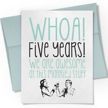 5th Anniversary Card for wholesale by Beckamade
