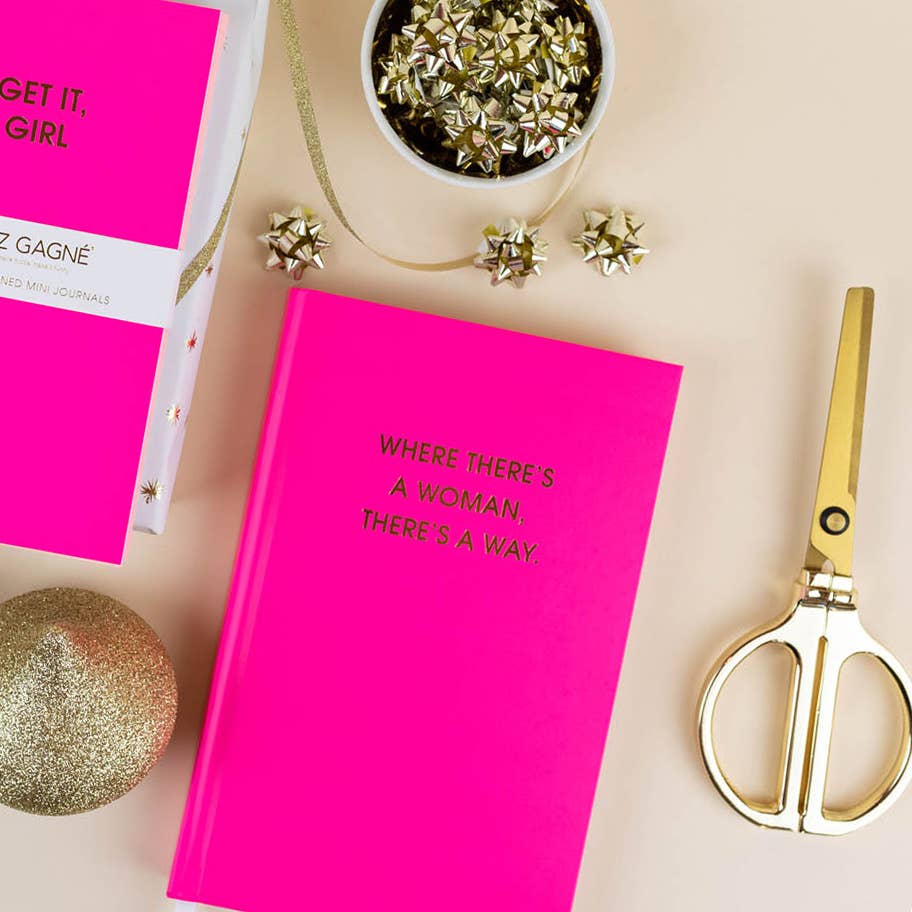 Chez Gagné – Engroshandel Dagbog – Where There’s A Woman There’s A Way - Notesbog med hårdt omslag i frisk pink6