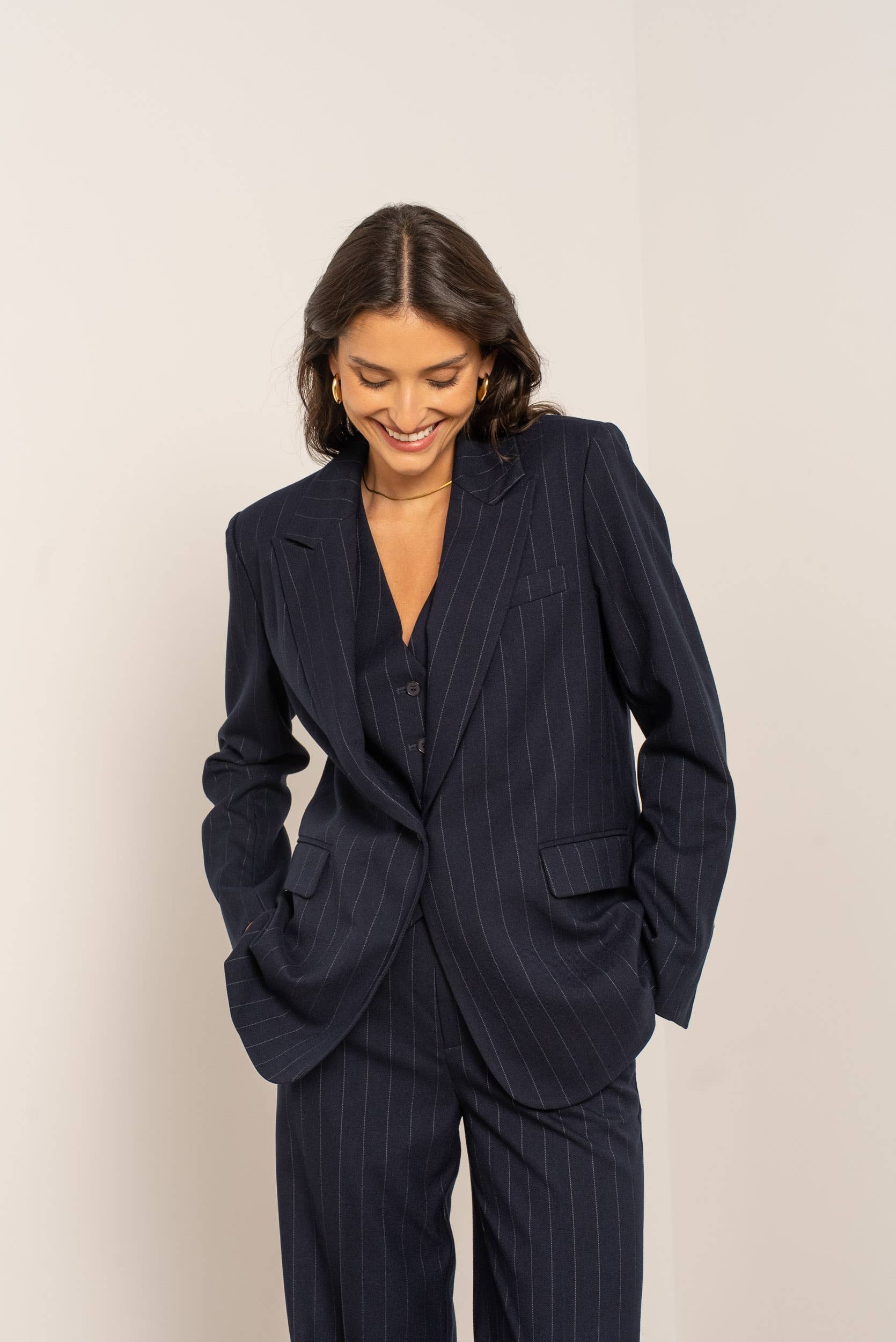 Attentif Paris - Wholesale Blazer - Women's - Oversized pinstripe blazer4