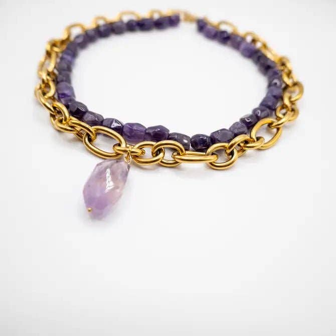 OE! - Wholesale Pendant/Charm Necklace - SPIRITUALE- Collana con ametista e catena3