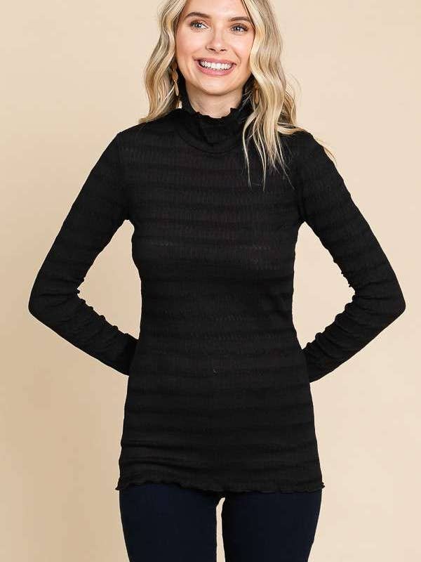 Culture Code - Wholesale Knit Top - Women's - CJT1944L - TURTLE NECK FITTED LSLV TOP