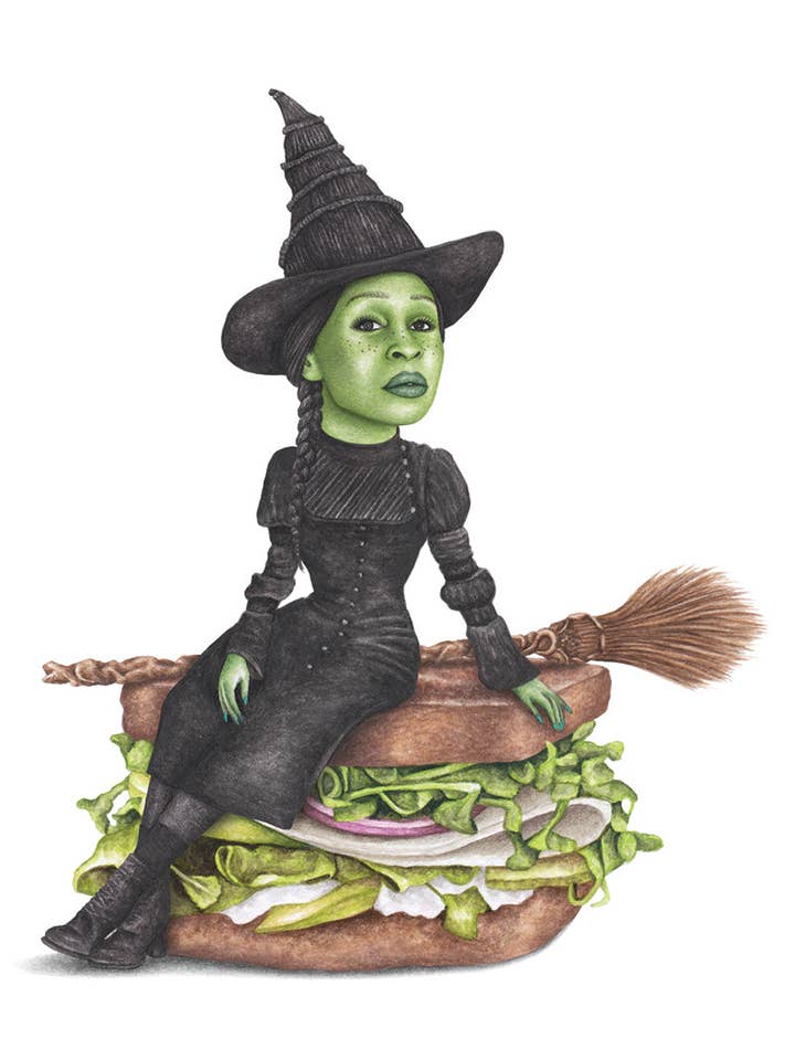 Wicked - Elphaba Aquarelldruck für den Großhandel von Celebs on Sandwiches