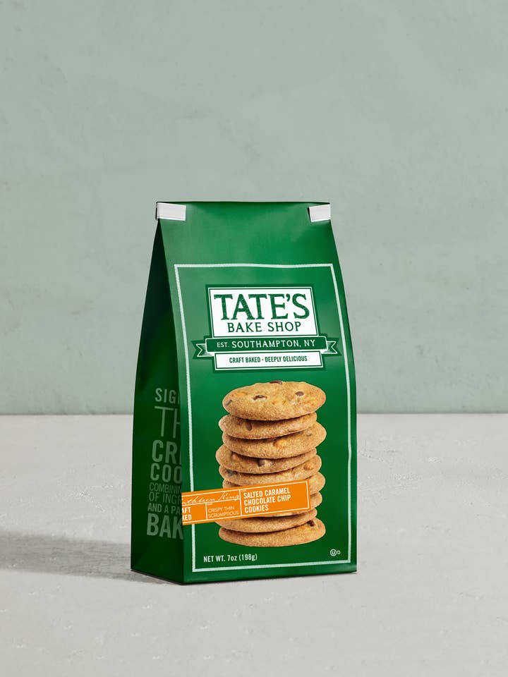 Biscuits aux pépites de chocolat et caramel salé | 184g | 12 unités pour la vente par Tate's Bake Shop