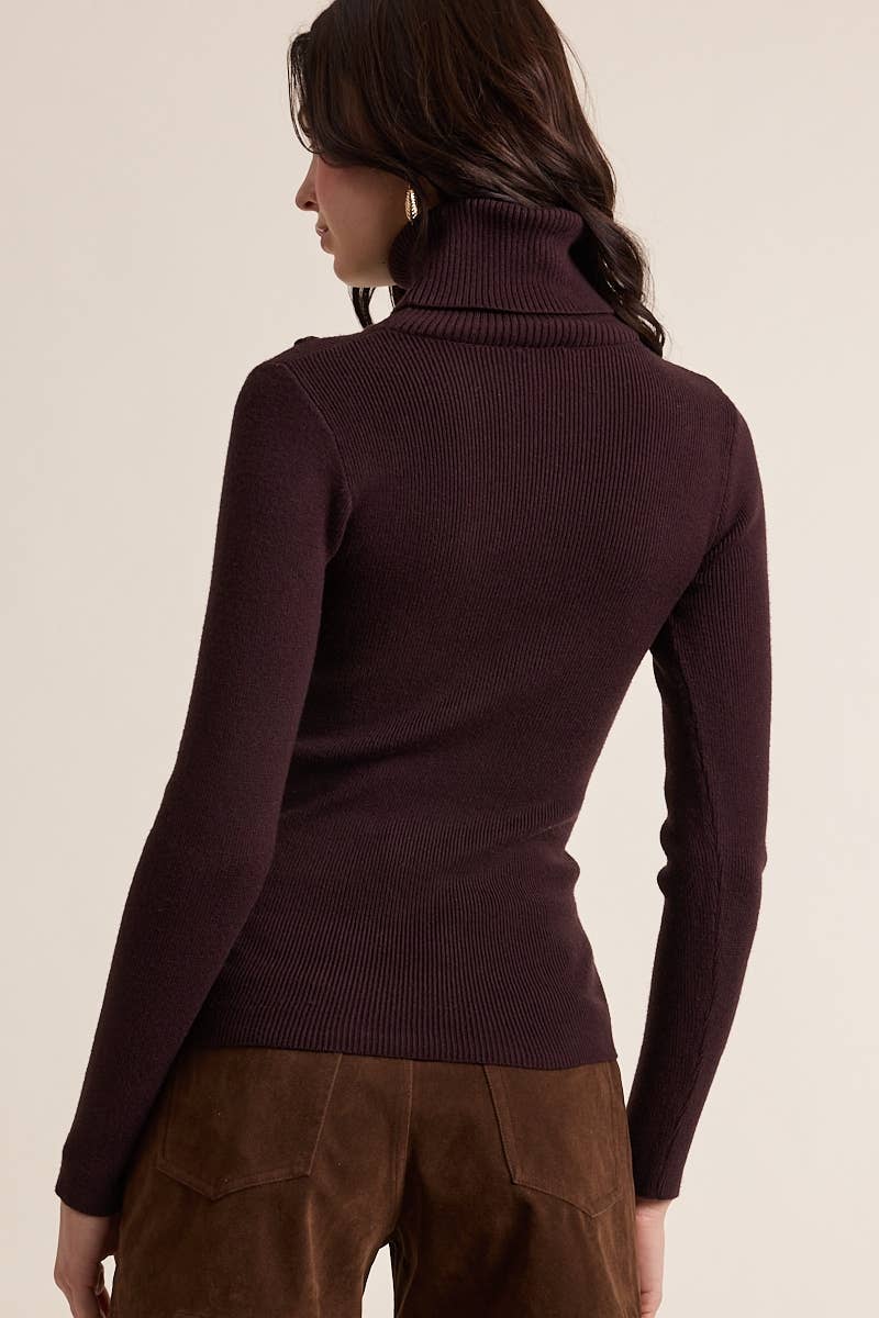 Sky to Moon - Wholesale Knit Sweater - Women's - FLOWER POINT TURTLE NECK SLIM FIT-IN KNIT SWEATER6