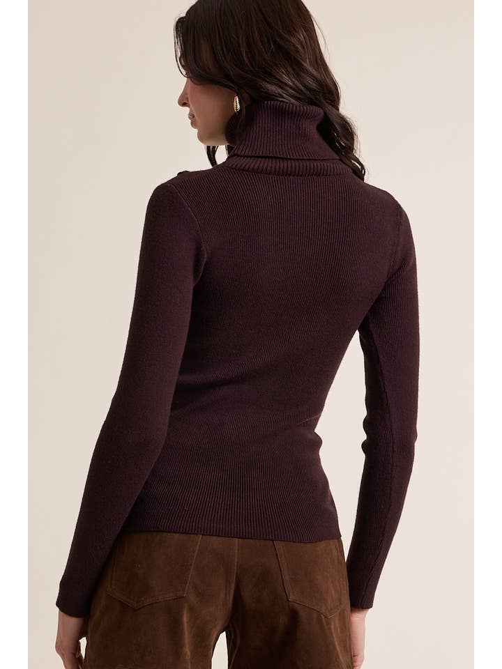 Sky to Moon - Wholesale Knit Sweater - Women's - FLOWER POINT TURTLE NECK SLIM FIT-IN KNIT SWEATER6