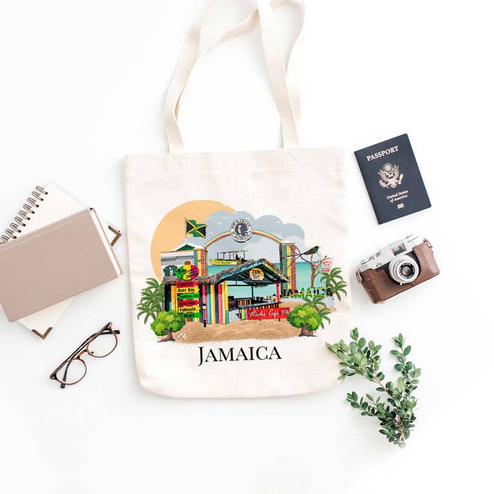 Sac fourre-tout en toile Jamaïque pour la vente par simply blessed shy