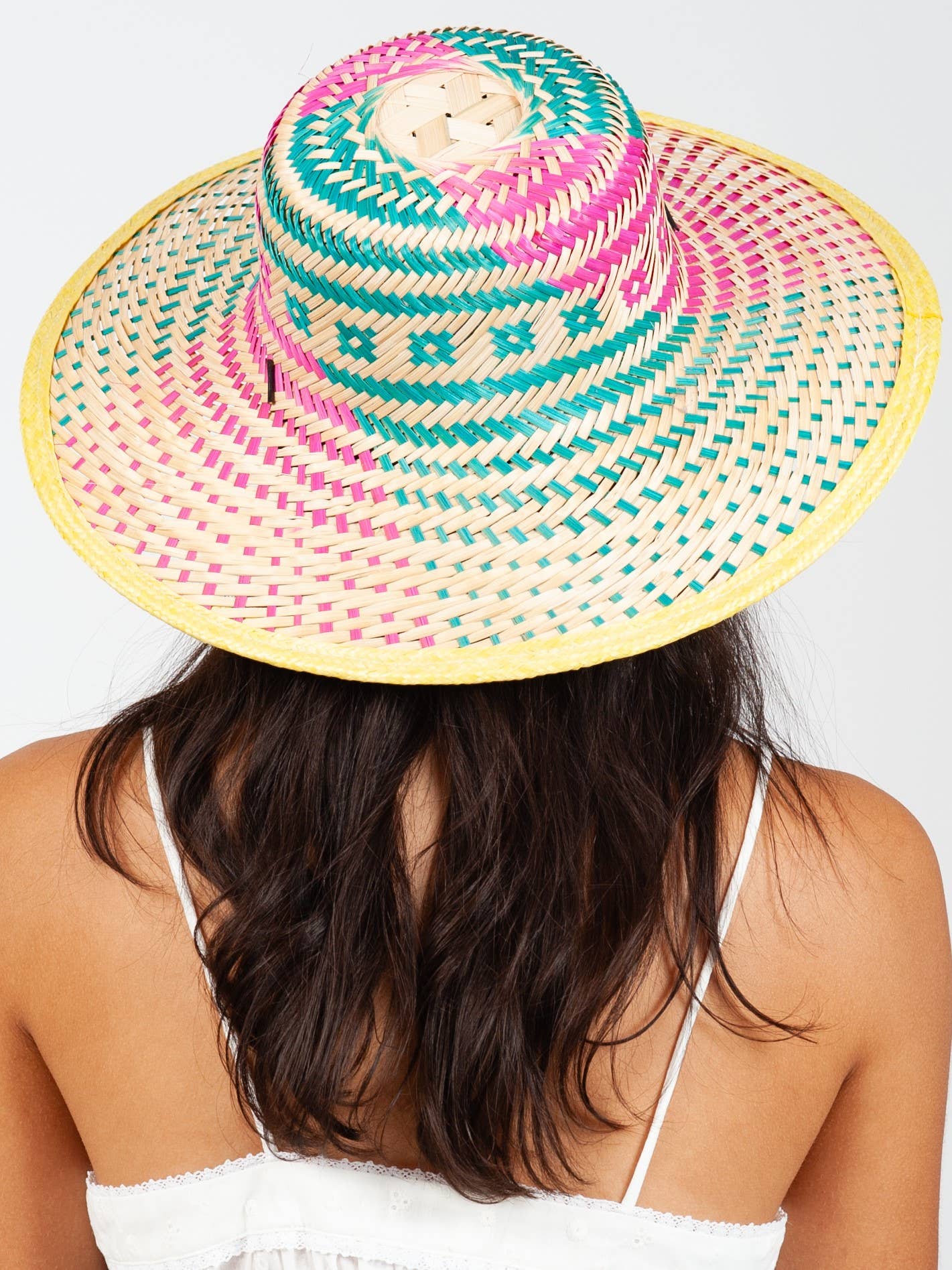 Lucca Couture - Vendita all'ingrosso Cappello di paglia - Donna - Cappello di paglia colorato da donna con laccio sotto il mento2