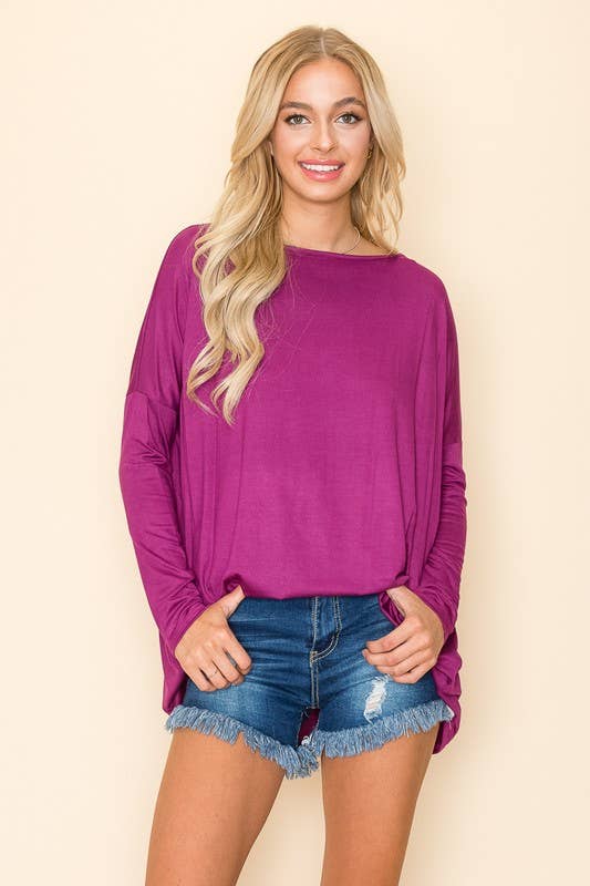 A.gain – wholesale Tunic – Women’s – 11003L07 - SOLID LONG SLEEVE PIKO TOP4