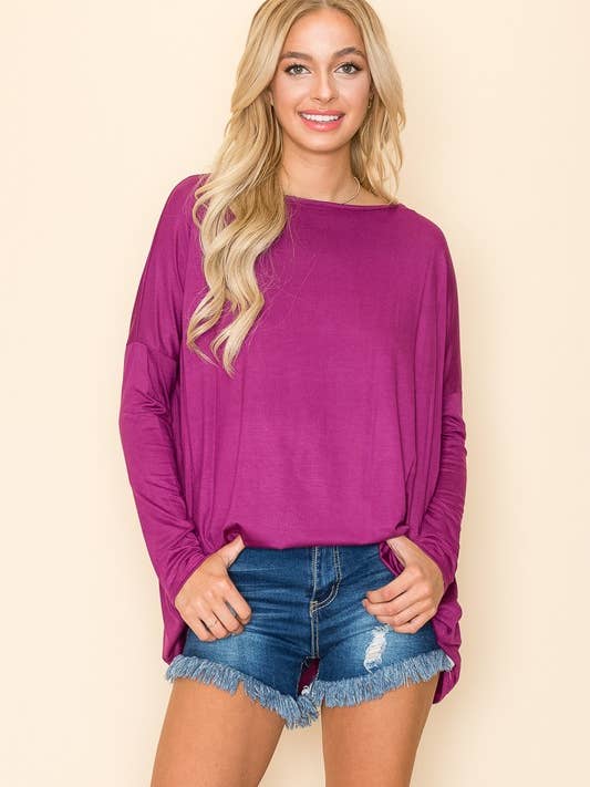 A.gain – wholesale Tunic – Women’s – 11003L07 - SOLID LONG SLEEVE PIKO TOP4