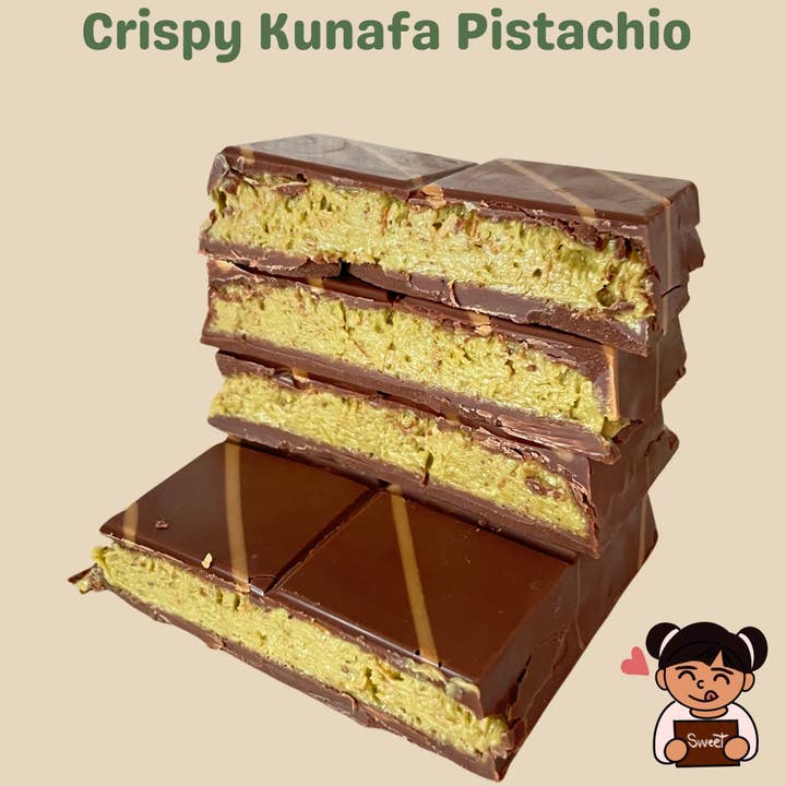 CosyDecorArt - Wholesale Chocolate Bar - Dubai Chocolate Crunchy Kunafa Pistachio Bar 6.7 oz6