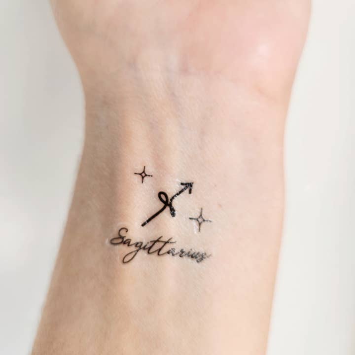 Sagittarius zodiac sign temporary tattoos (set 4) for wholesale by encredelicate