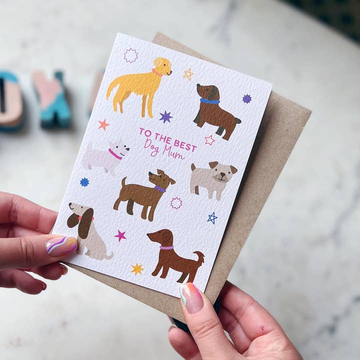 To The Best Dog Mum Card for wholesale by Xoxo Designs by Ruth