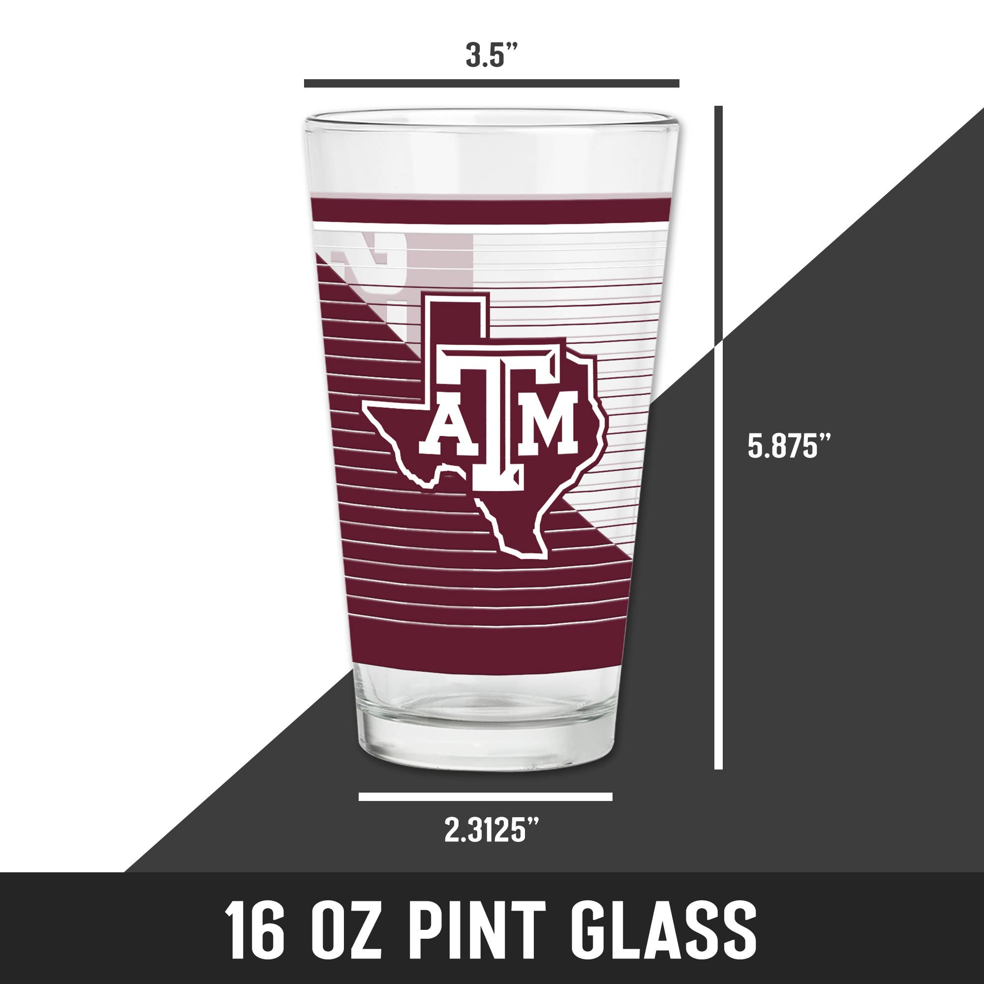 Rico Industries - Vente Verre/chope à bière - Verre à pinte 16 oz NCAA Texas A&M Aggies5