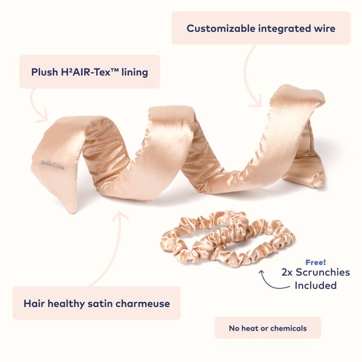 RobeCurls - Wholesale Hair Curlers - RobeCurls The Original Heatless Curling Headband - Cream2