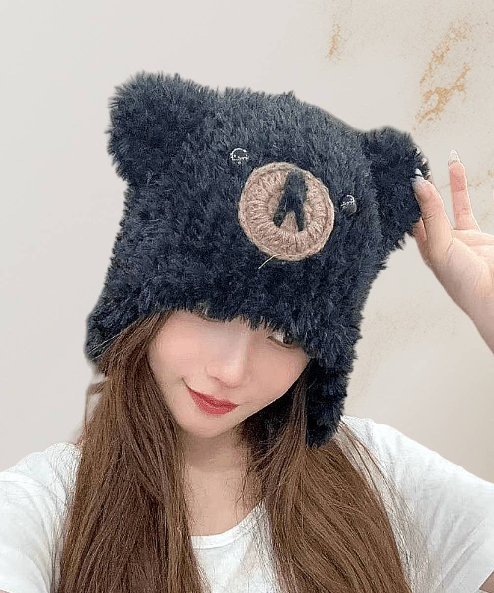 JC Sunny Fashion - Wholesale Beanie - Women's - JCH903302 Cozy Fleece Bear Hat with Ear Flaps4