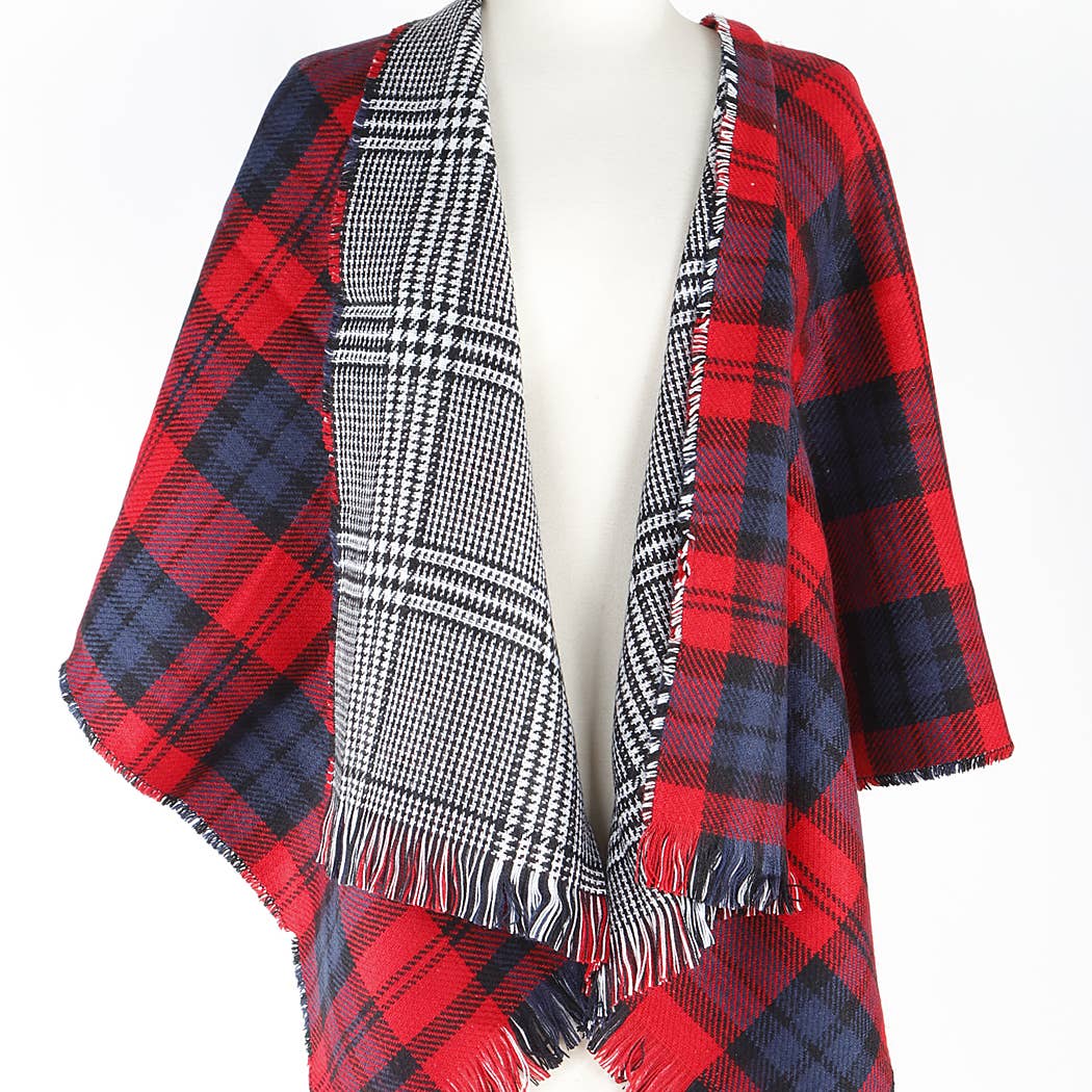 3AM BY H&D ACCESSORIES - Wholesale Scarf - Women's - YCL120097Classic Plaid Fringe Scarf4